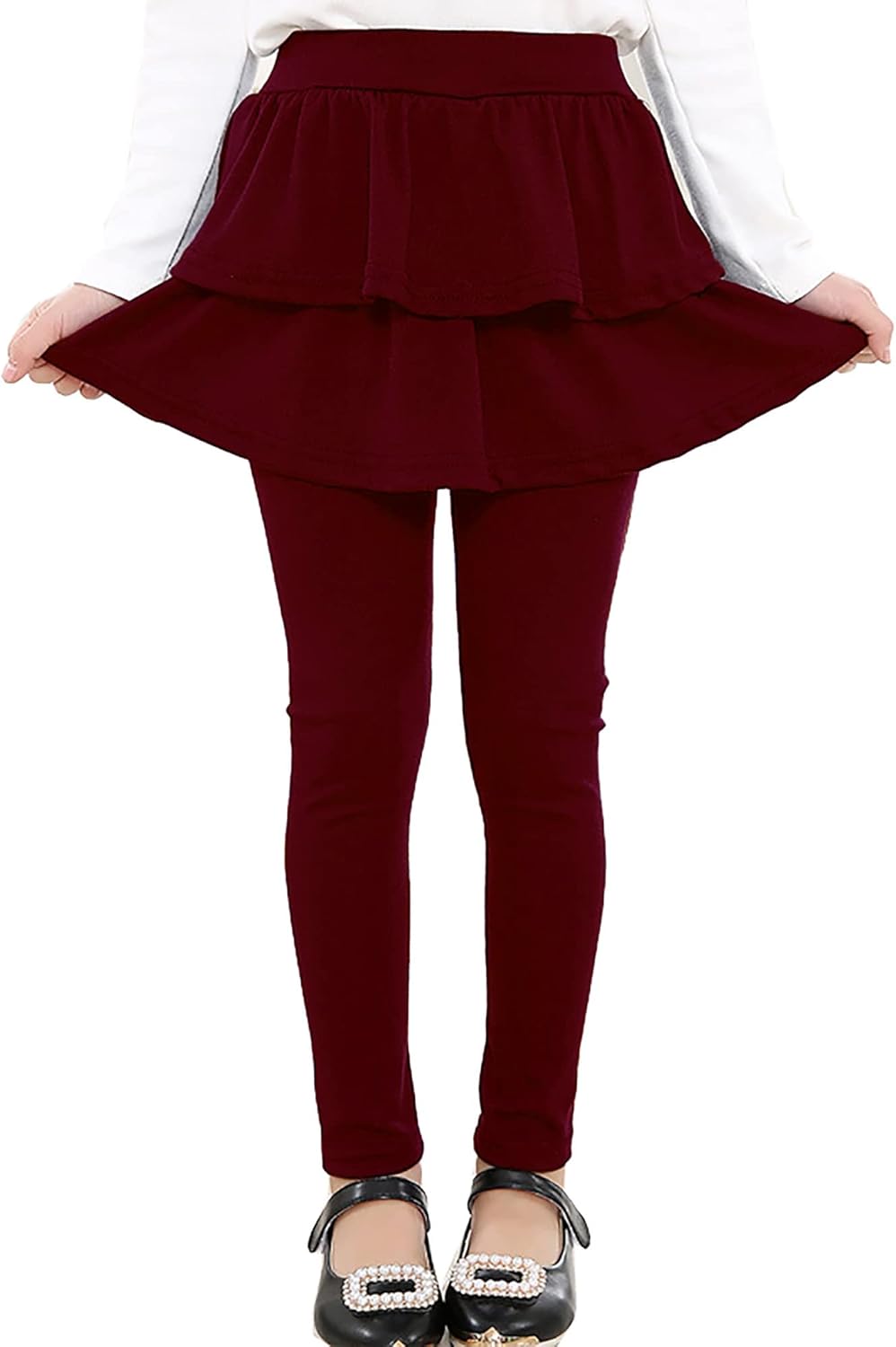 RieKet Girls School Uniform Pants Warm Stretchy Athletic Leggings with Skirt 2-14 Years RieKet Girls School Uniform Pants Warm Stretchy Athletic Leggings with Skirt 2-14 Years