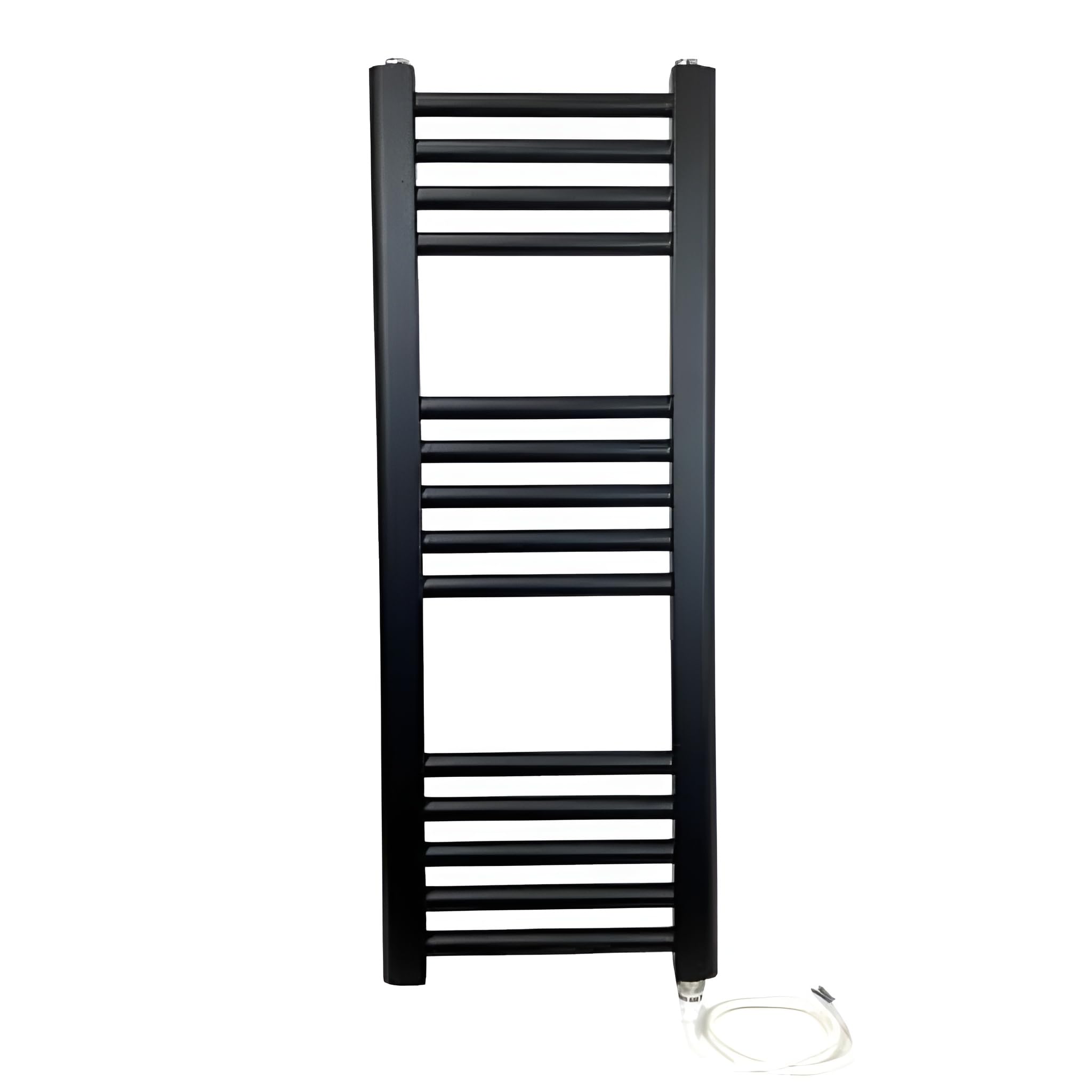 Greened House Black Electric Heated Towel Rail Straight 300mm W x 800mm H