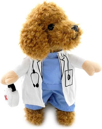 SELMAI Cool Doctor Disfraz de Halloween para perro pequeño, gato, cachorro, fiesta de vacaciones, disfraces de chihuahua talla S