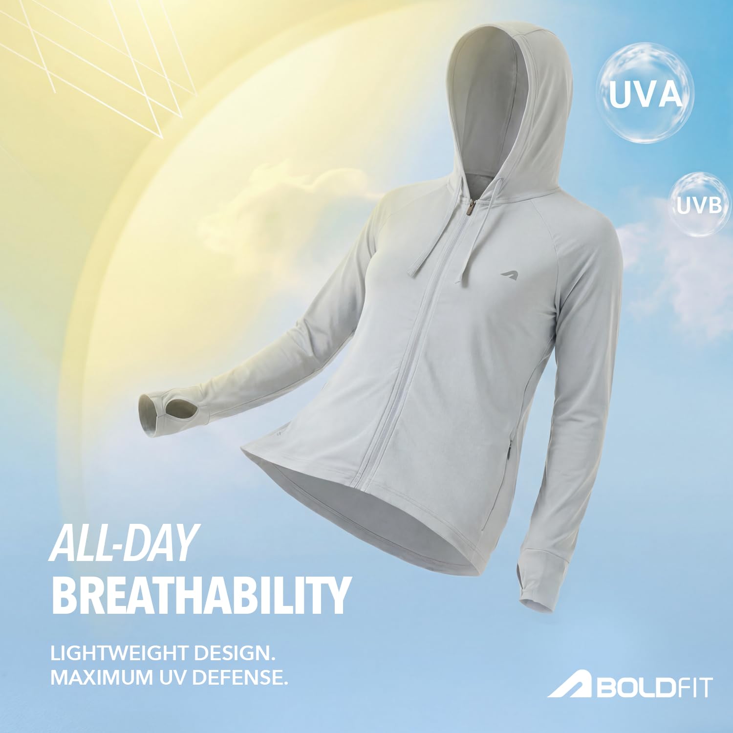 Boldfit Sunscreen Jacket For Women Upf 50+ UV Protection Jacket For Woman For Sun Protection Jackets Stylish Full Sleeve All Weather Wear Jackets - Grey XL 2