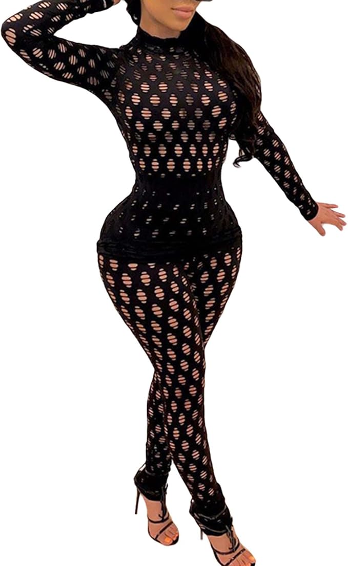 Women's Long Sleeve Shirts Tops + Pants 2Pcs Outfit Sets