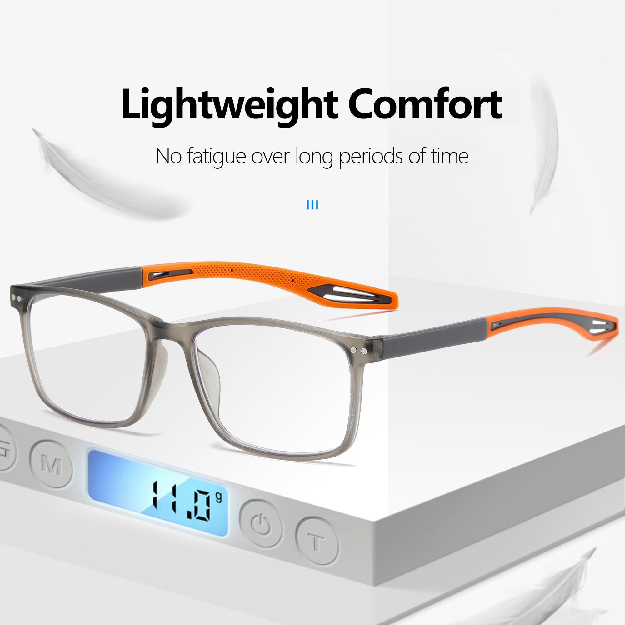 TR90 Lesebrille für Herren, Sport-Design, blaues Licht, blockierend, flexibel, bequem, leicht