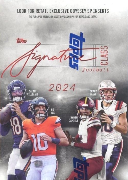 2024 Topps Signature Class Football Factory Sealed Blaster Box with (4) EXCLUSIVE Bronze & (2) Red & Yellow PARALLELS! Look for RC & Autos of