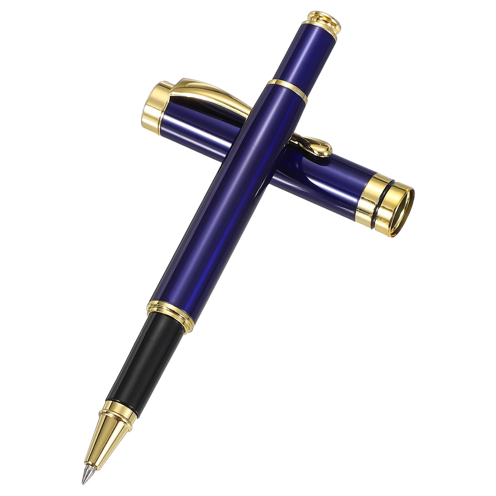 PATIKIL Luxury Metal Rollerball Pen, 0.5mm Black Ink Metal Ballpoint Luxury Grade Craftsmanship Gift for Men Women Office Signature Writing, Blue