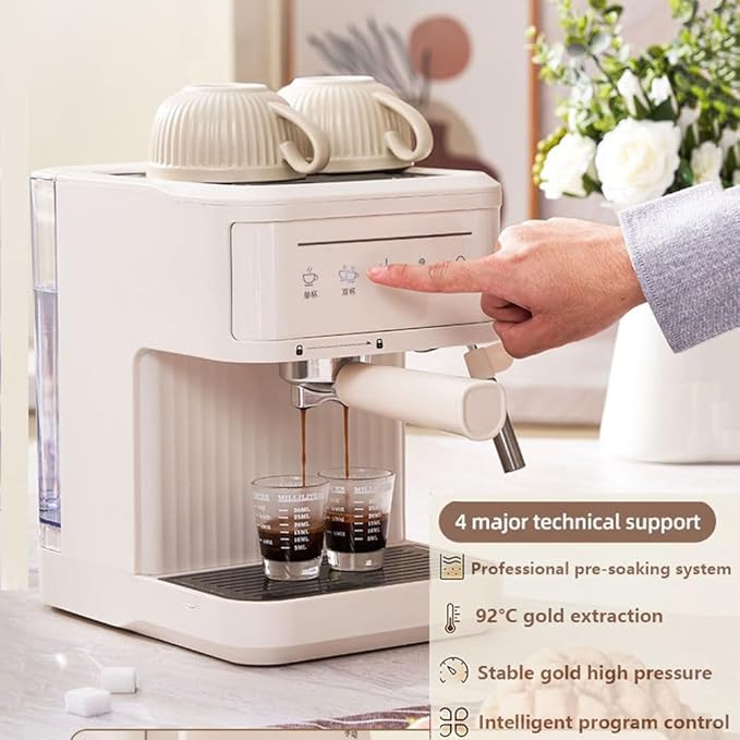 Máquina de Espresso 20 Bar, Cafetera Semiautomática con Espumador de Leche miniatura 4