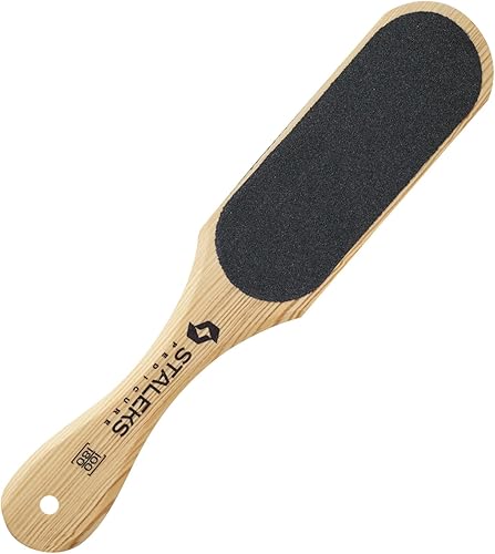 STALEKS Beauty & Care 10 Tipo 1 Lima de pie de madera (grano 100180) - Herramienta de pedicura de aliso natural recto para alisar y pulir la piel