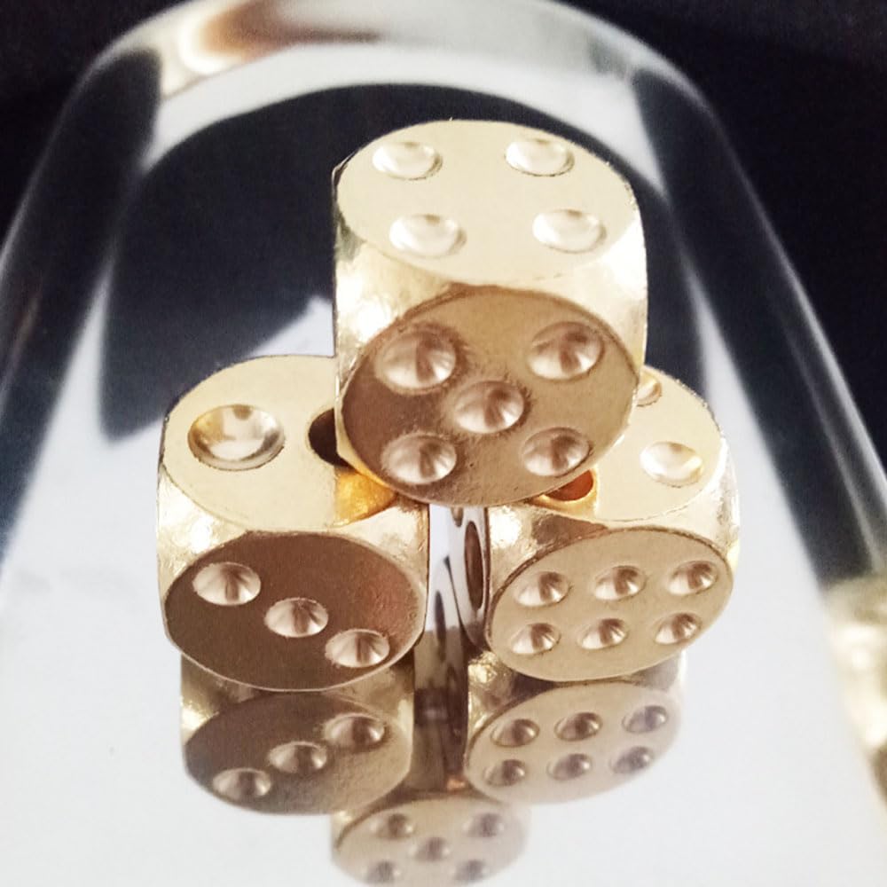 Ifundom 6 Massive Messing-Würfel Im Vintage-Design – 11 Mm, Für Brett- & Rollenspiele