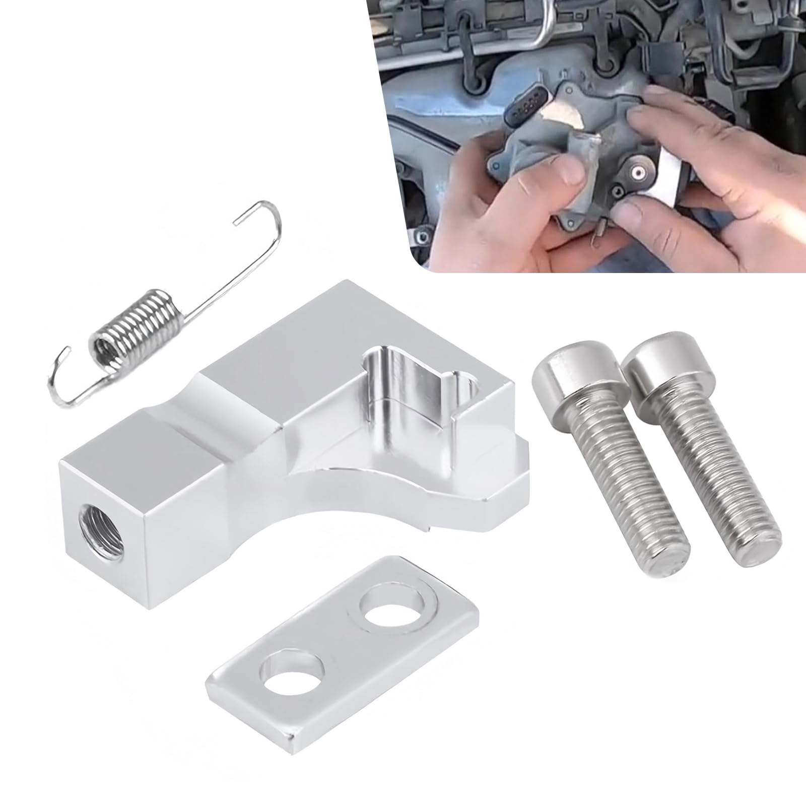 Intake Manifold Repair Bracket, Alloy P2015 Code Repair Bracket Kit, OEM # 03L129711E 03L129711AG 03L129086 Accessories, Compatible with Volkswagen Audi Skoda (Silver)-image-41