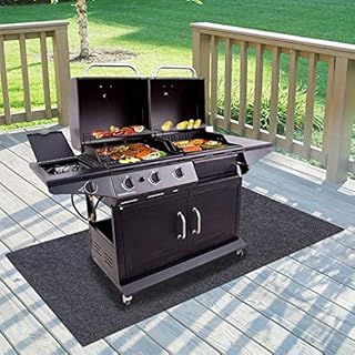 Gas Grill Mat,BBQ Grilling Gear for Gas/Absorbent Grill Pad Lightweight Washable Floor Mat to Protect Decks and Patios from Grease Splatter,Against Damage and Oil Stains(36”×47“)