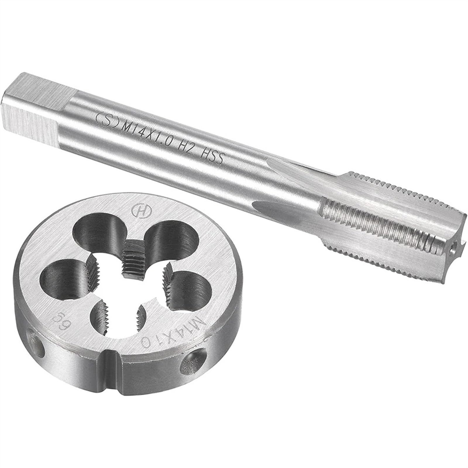 Zestaw gwintowników i narzynek HSS M14X1 mm Gwintownik i narzynka M14X1,0 mm Gwintownik metryczny Prawy gwintownik ze stali szybkotnącej Narzynki Narzędzia ręczne