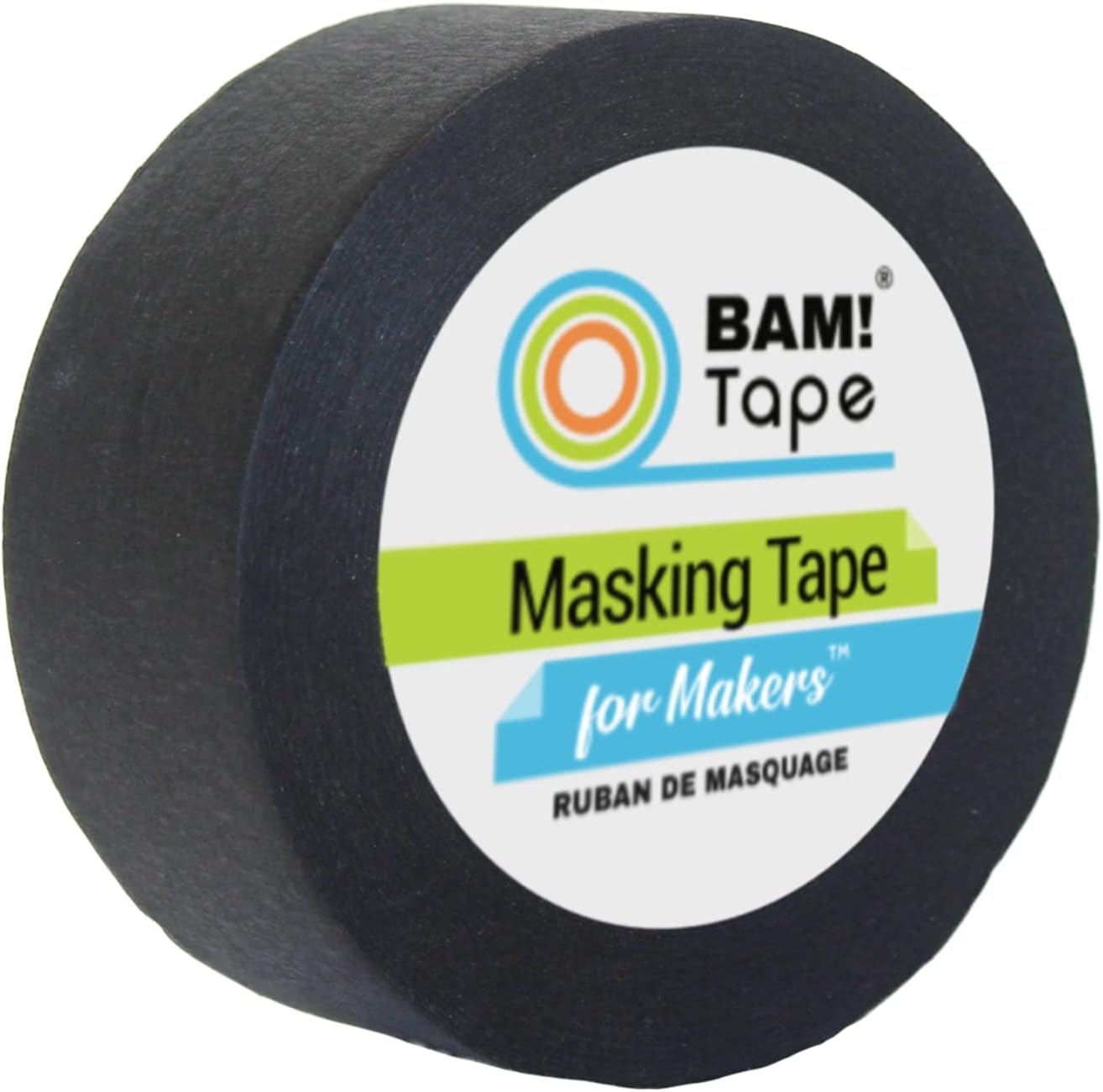 Black Masking Tape for Makers | 1 roll 2 inch x 60 yd | Colored Tape for STEM STEAM | Arts Crafts Science Math DIY | School Projects Labeling Constructing Creating | Low Residue