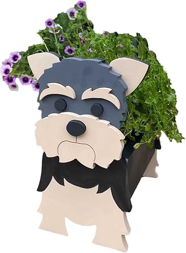 QUTBAG Maceta de PVC para perro de 16 pulgadas con agujero de drenaje para plantas, interior y exterior, forma de perro grande, suculenta, orquídea,