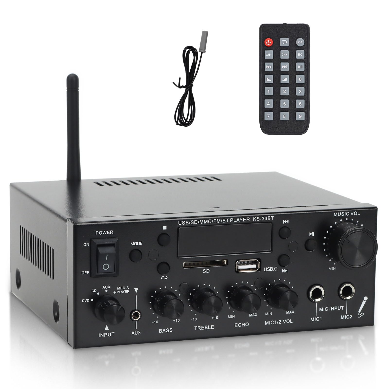 QuiExact アンプ パワーアンプ オーディオアンプ 小型 Bluetooth カード挿入口 USBメモリ ラジオ機能 60ｗ リモコン付き ミニアンプ ボリ Amazon.co.jp: QuiExact アンプ パワーアンプ オーディオアンプ 小型