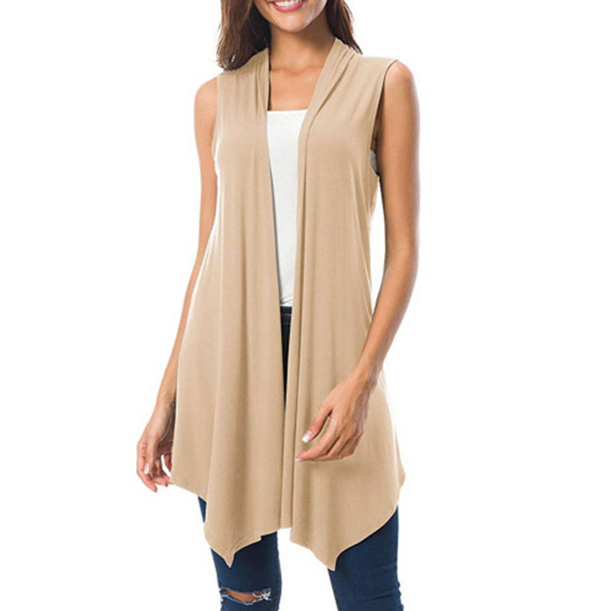 JueshanzjCardigan Vest jacket women's sleeveless solid color