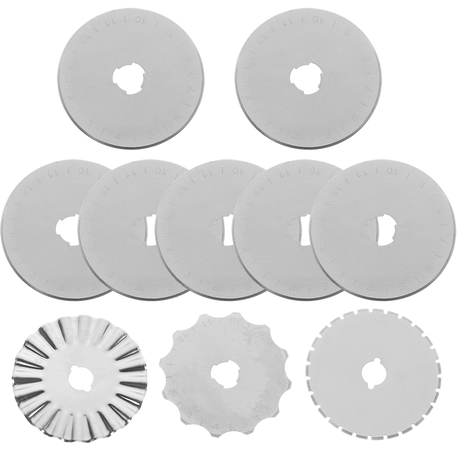Cuchillas de Corte Rotatorias de Acero 45mm, 10 Piezas Plata