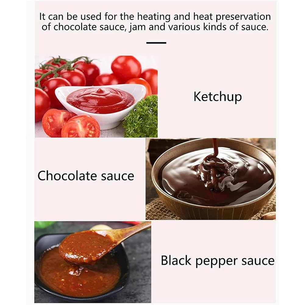 Scaldasalsa Elettrico per Alimenti, Riscaldatore per Dispenser di Salsa Alimentare Commerciale a 1/2/3/4 Griglie, con Bottiglia da 650 ml, Macchina per la Conservazione della (3Grid)