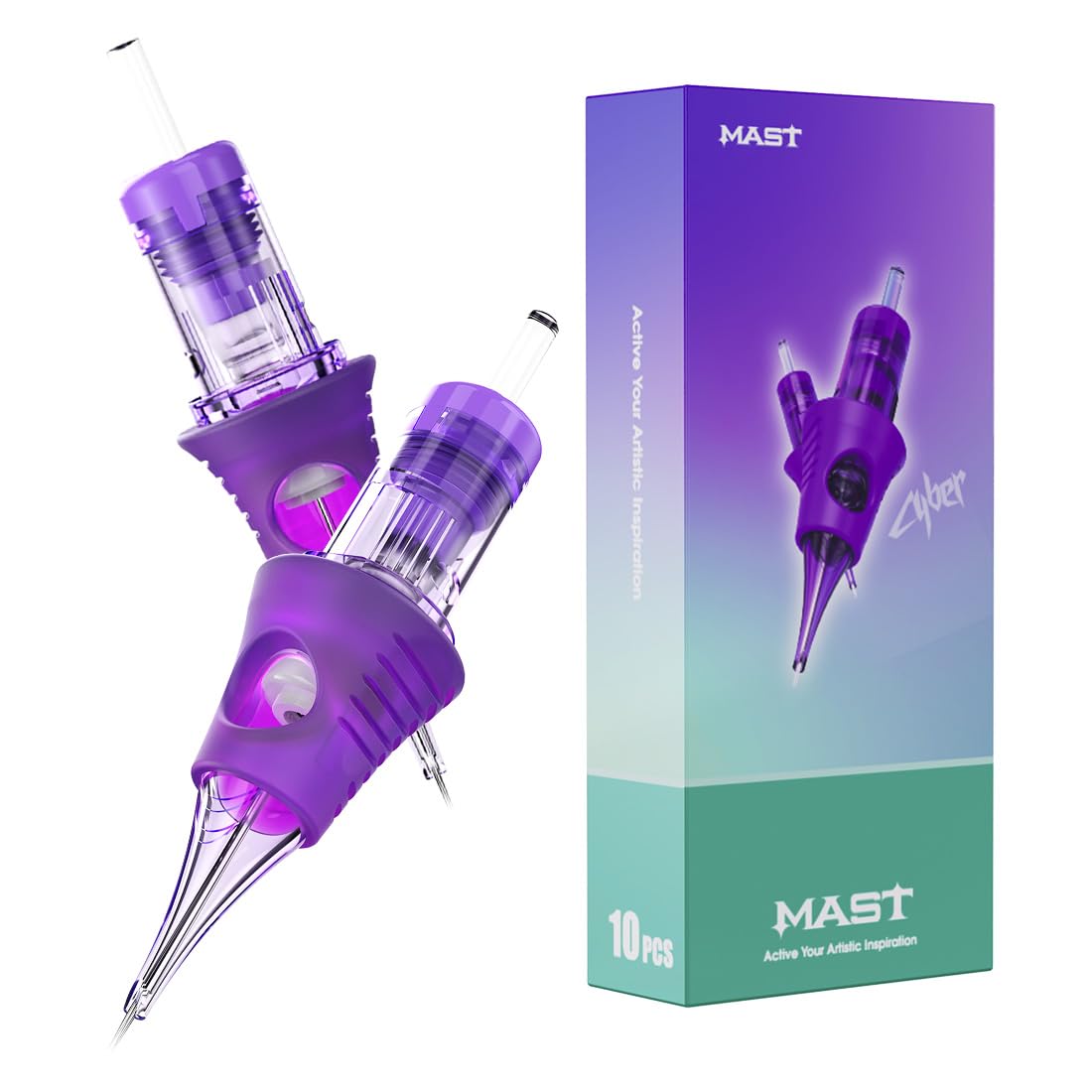 Mast Cyber Agujas de Cartucho de Tatuaje #10 Tattoo Cartridge Needles Round Liner 1001RL Bugpin 0.30mm para Suministro de Cartuchos Tatuajes Temporales (1-PM-1001RL)