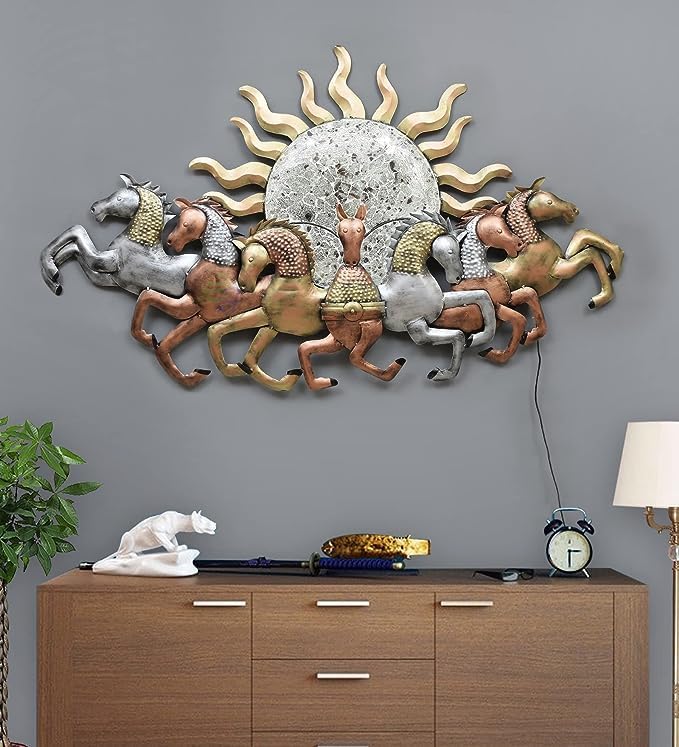 ToughCrafts Metal Wall Décor Item Antique Metal 7 Running Horses with