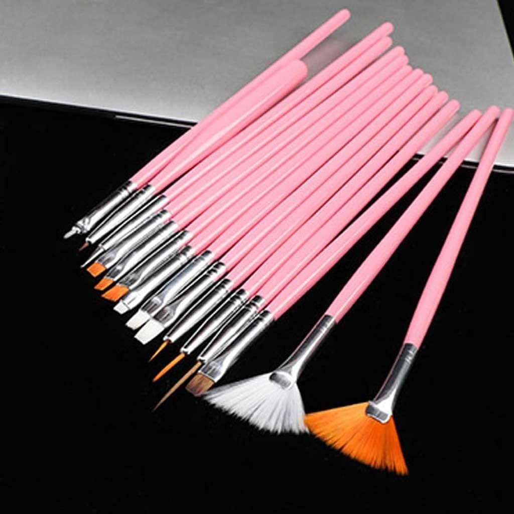 Professional Nail Tools Nail Brush Nail Art Drawing Pen Gel Painting Pens Gel Nails Accessoires Beauty Popular 15Pcs(Onecolor)