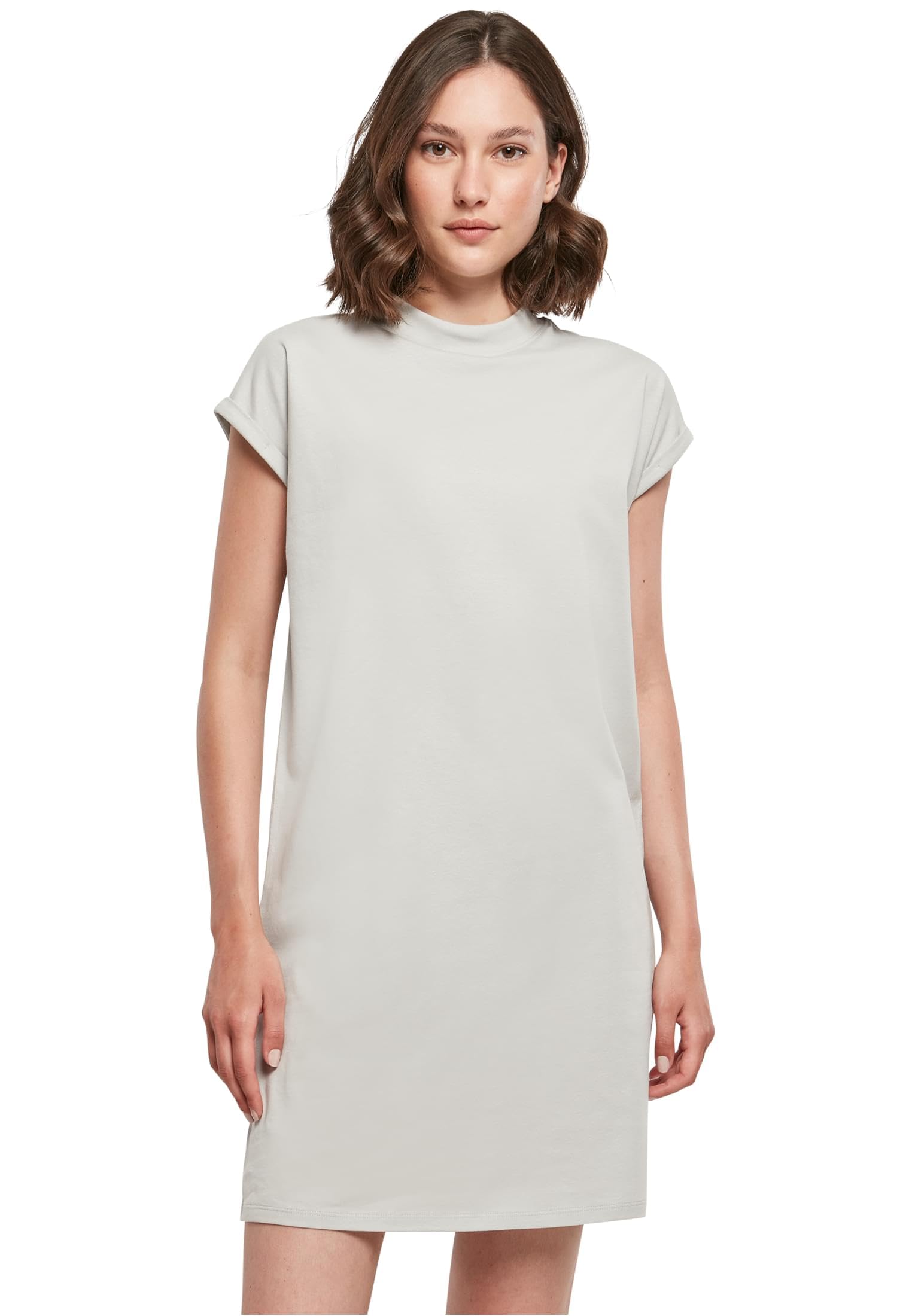 Build your Brand Ladies Turtle Extended Shoulder Dress Casual Dress for Women Drop Shoulder Sizes XS - 5XL, Light Asphalt, XS