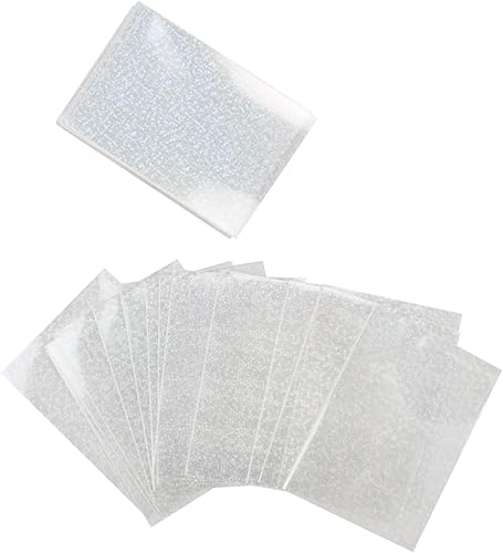 Miniatura 4 de 200 fundas para tarjetas de entrada superior, 2.6 x 3.7 pulgadas de grosor, sin PVC, parte delantera transparente y parte trasera holográfica,