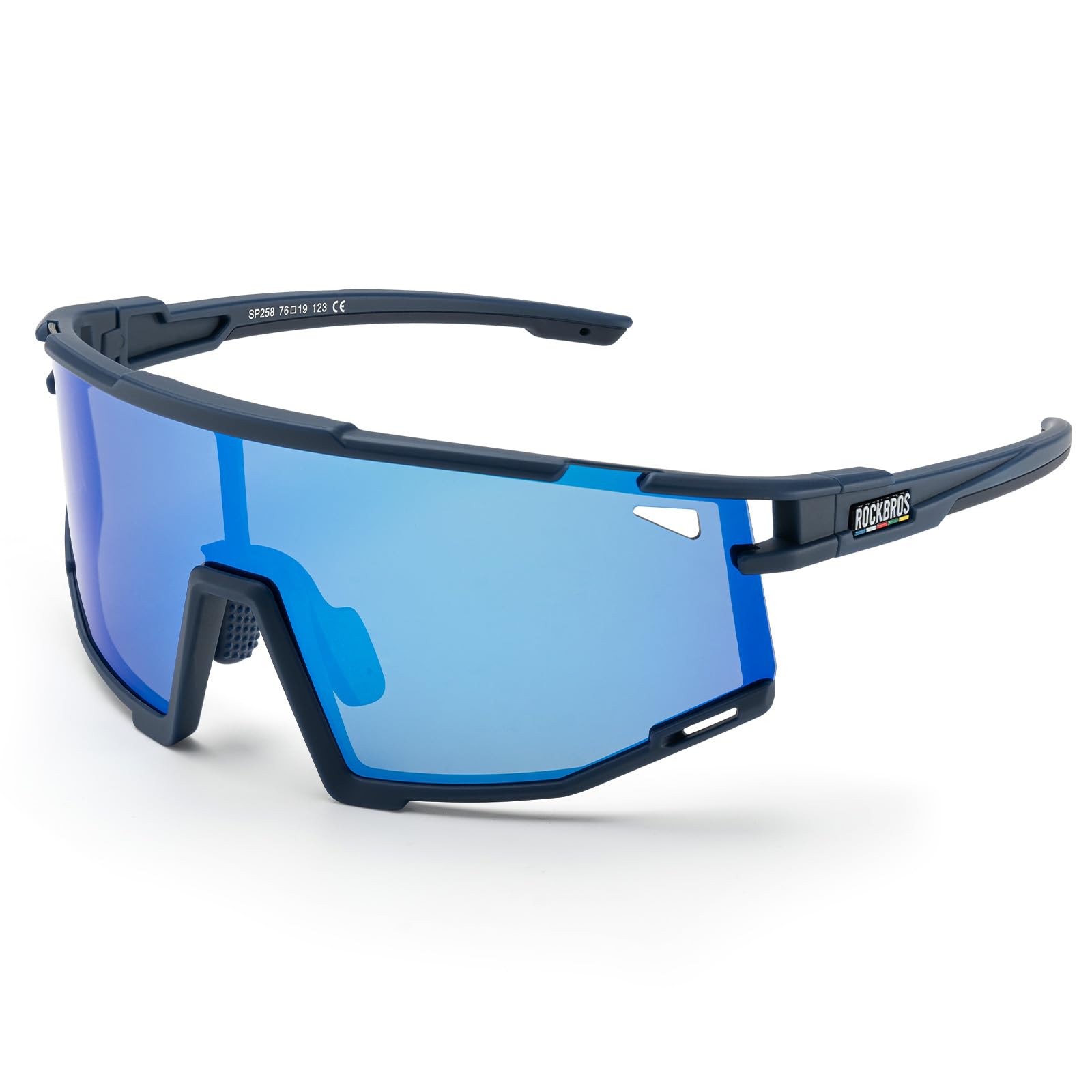 ROCKBROS Road-to-Sky Okulary Rowerowe Polaryzacyjne Okulary Przeciwsłoneczne UV400 - Oprawki TR90 z Krótkowzrocznością Okulary Kolarskie Unisex do Sportów Outdoor Bieganie Wędkarstwo Niebieski
