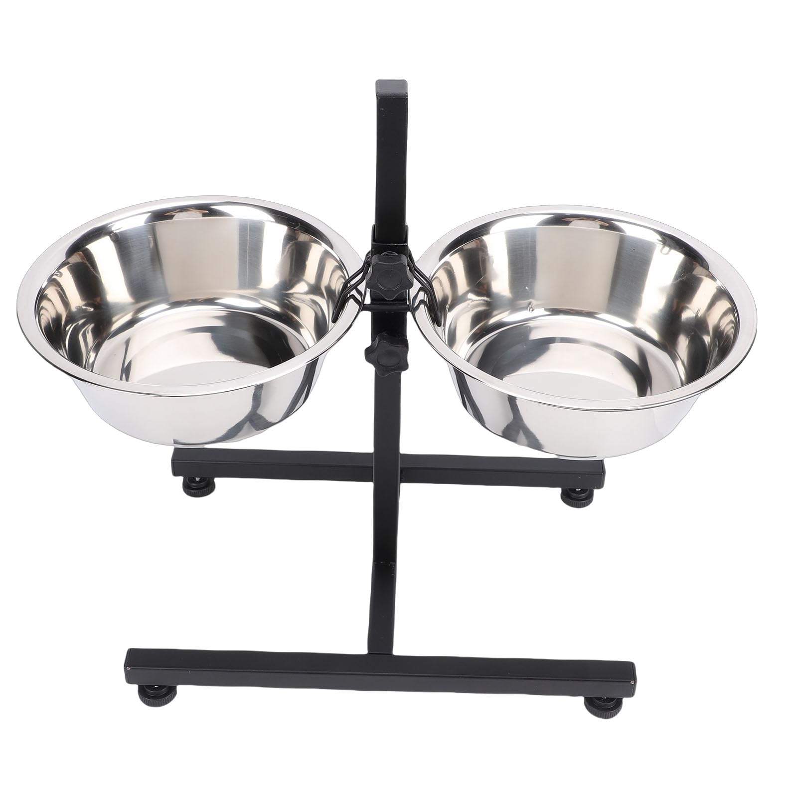 Soporte para Cuenco para Perros de Acero Inoxidable con Ajustable, Cuencos Dobles para Comida y Agua, Soporte para Comedero para Mascotas Moderno y Funcional, Diseño Estable Duradero