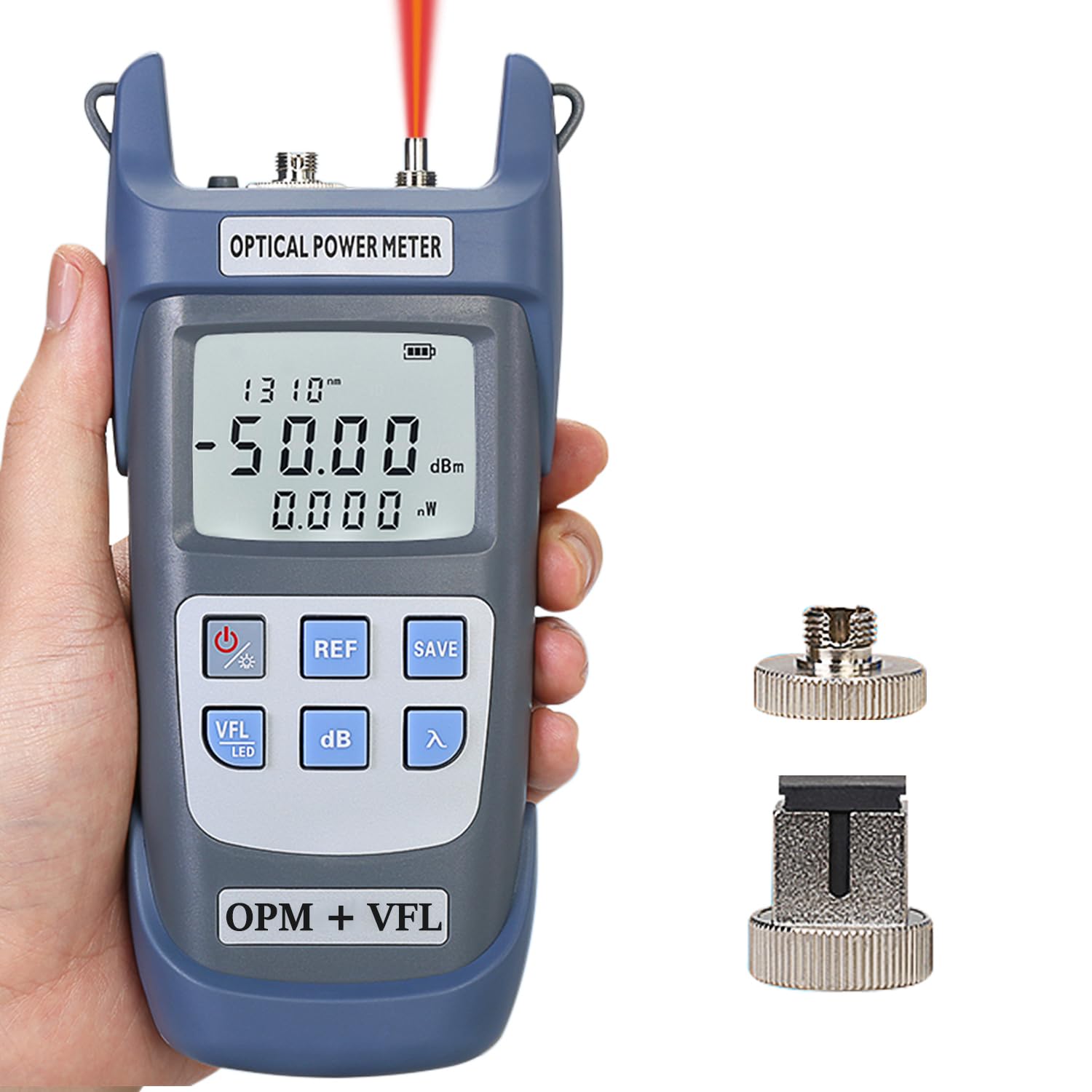 Duogalia Fiber Optical Power Meter with 1mW Light Source SC FC Connector, -50~26dBm, 10 Optic Wave Length, Optic Test Equipment for CCTV Communication