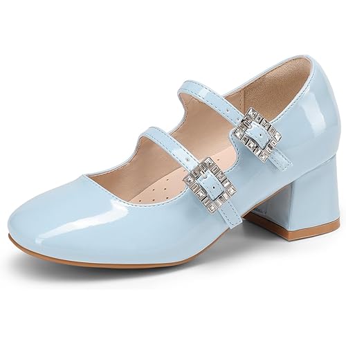 DREAM PAIRS Girls Dress Shoes Mary Jane Double Straps High Heel Easter Wedding Party Church Princess Communion Pumps for Little/Big Kids