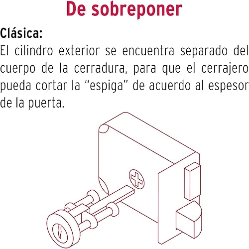 Miniatura 5 de Truper 43583  CS-70DB - Juego de cerraduras de puerta con borde derecho, llave estándar