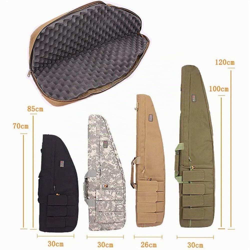 ÉTui à Fusil Tactique Arme Longue, Sac À Fusil Souple Étui pour Fusil De Chasse 70cm/85cm/100cm/120cm avec 4 Poches Fermeture Crochet et Boucle Housse De Transport pour Pistolet Et Magazine