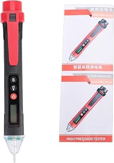 Non Contact Voltage Tester Multimeter NCV Detector Dual Range 12-1000V AC with LCD Display Sound Light Alarm Flashlight for Electricians Home Use (VC1010【Black】)