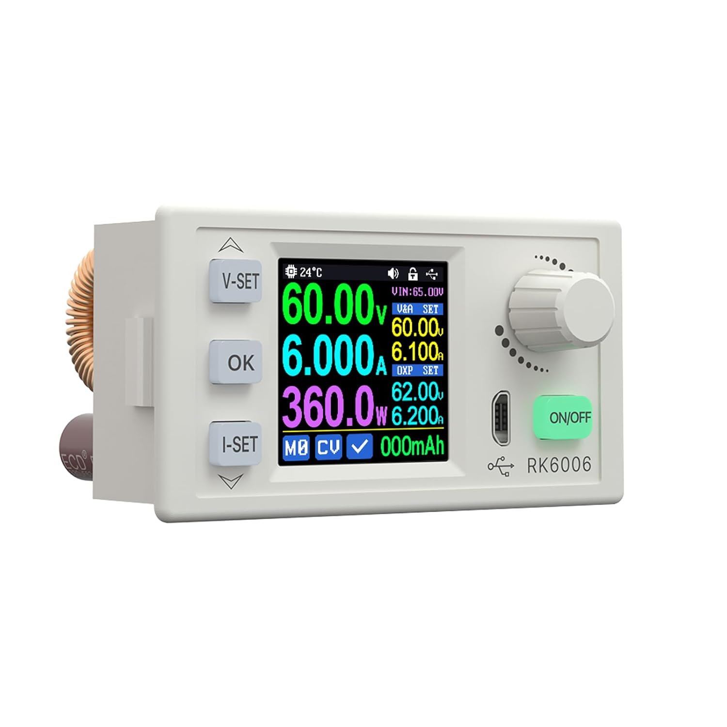 RD RK6006 60V 6A 4 Digit Communication Adjustable DC to DC Step Down Voltage Bench Power Supply Buck Converter (RK6006)