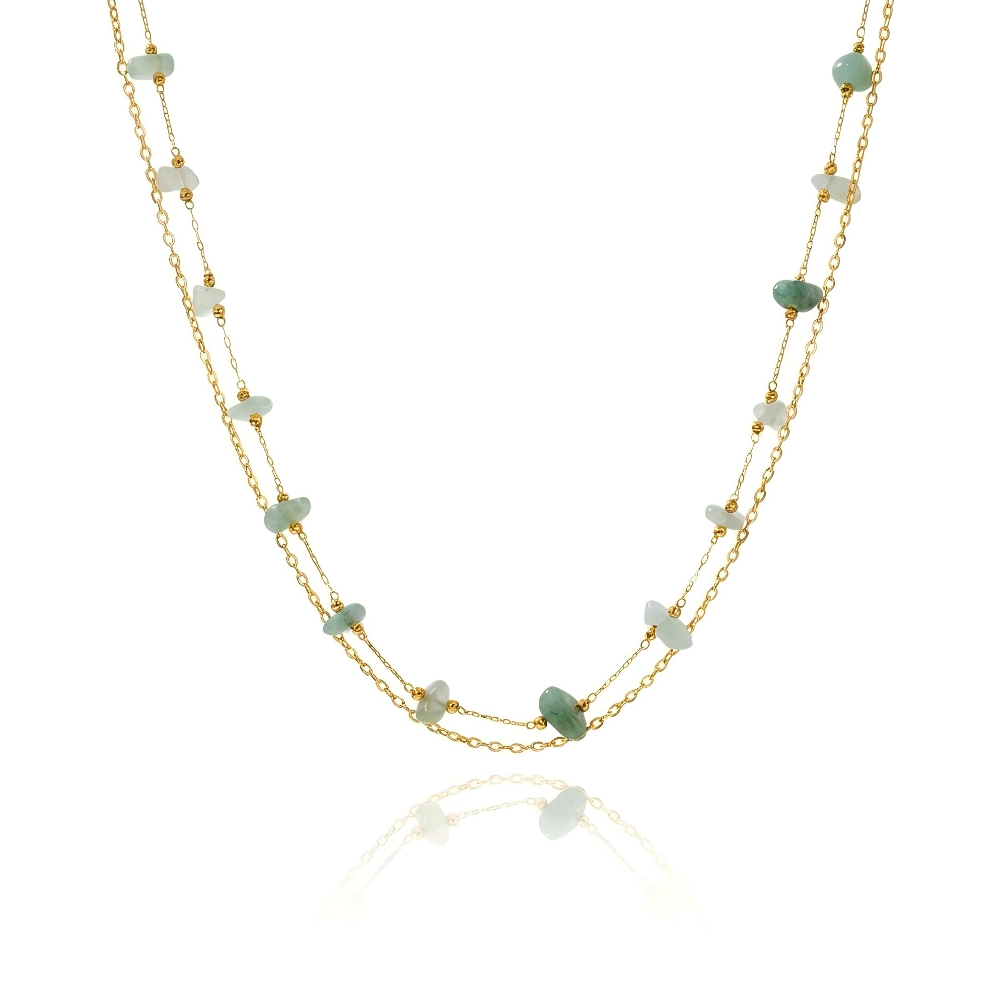 Harlermoon Natural Stone Layered Necklace