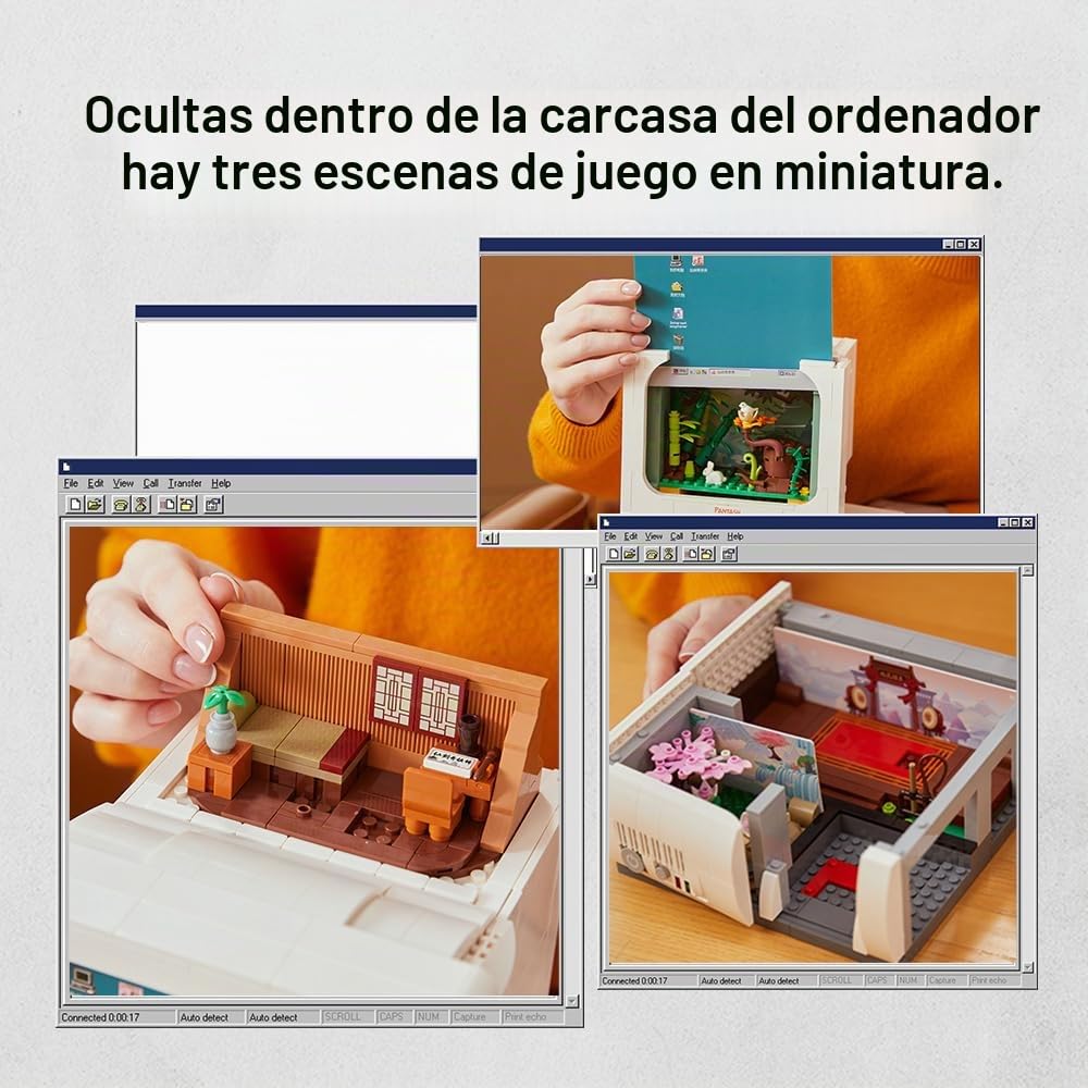 PAN TASY BRICKKK Ordenador Retro, Set de Bloques para Adultos | Modelo clásico de sobremesa con teclado, pantalla y detalles nostálgicos, pieza decorativa para construir y exponer