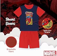 Vista 4 de Marvel Avengers conjunto de pijama de 5 piezas con ajuste holgado para niños, suave y lindo