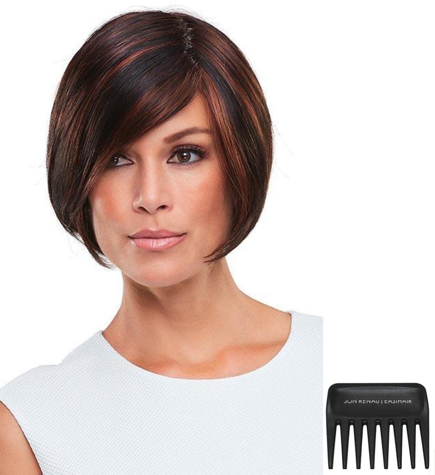 Bundle - 3 Items: Elisha Wig by Jon Renau, Christy's Wigs Q & A Booklet & Wide Tooth Comb - Color: FS26/31S6