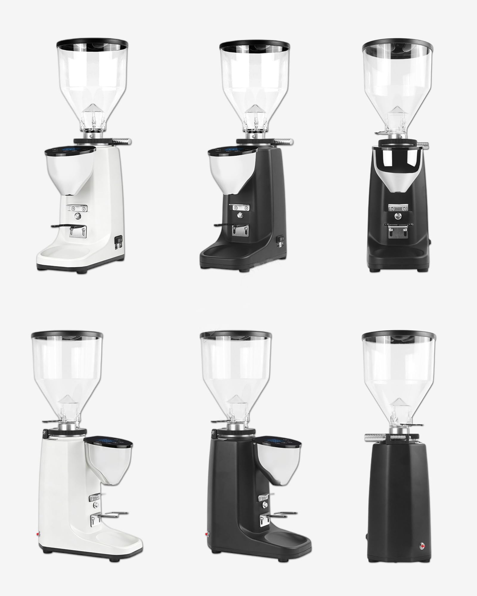 Elektryczny młynek do kawy żarnowy 500g, płaski żarnik 60mm z 19 precyzyjnymi ustawieniami, cyfrowe sterowanie z ekranem dotykowym, młynek dozujący espresso do kawiarni domowej, 22x14x47cm white