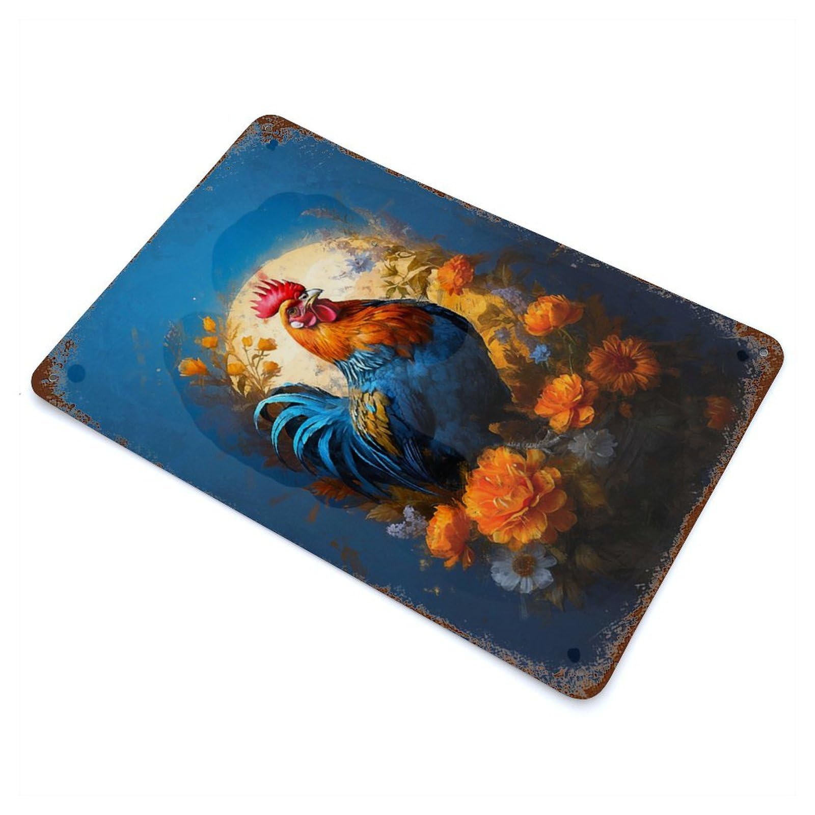 A Roosters Dream 11.8"x7.9" Rustic Tin Plaque, Farmhouse Wall Decor for Basement, Hobby Room And Garage Decor
