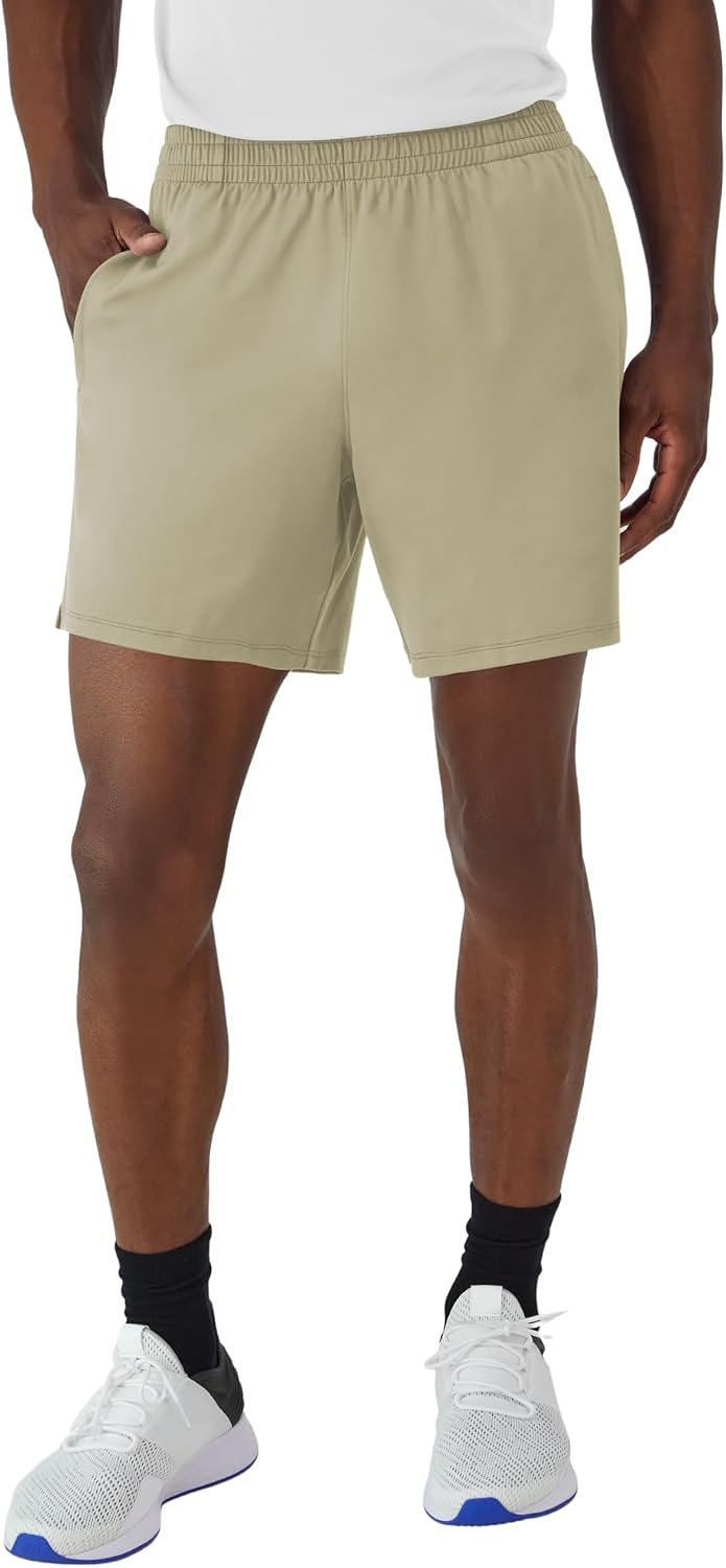 Hanes Men's Moves Performance Shorts, Athletic Moisture-Wicking Shorts with Pockets, 6” Inseam