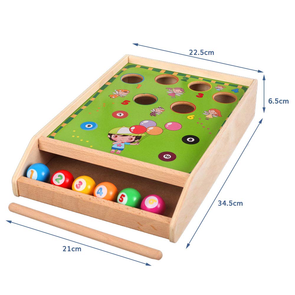JOKFEICE Piscine pour Enfants Jeux familiaux avec 1 queues de Billard 6 Boules Parent-Enfant Petits Billards interactifs Jeux de société et de Voyage Table de Billard pour bébé