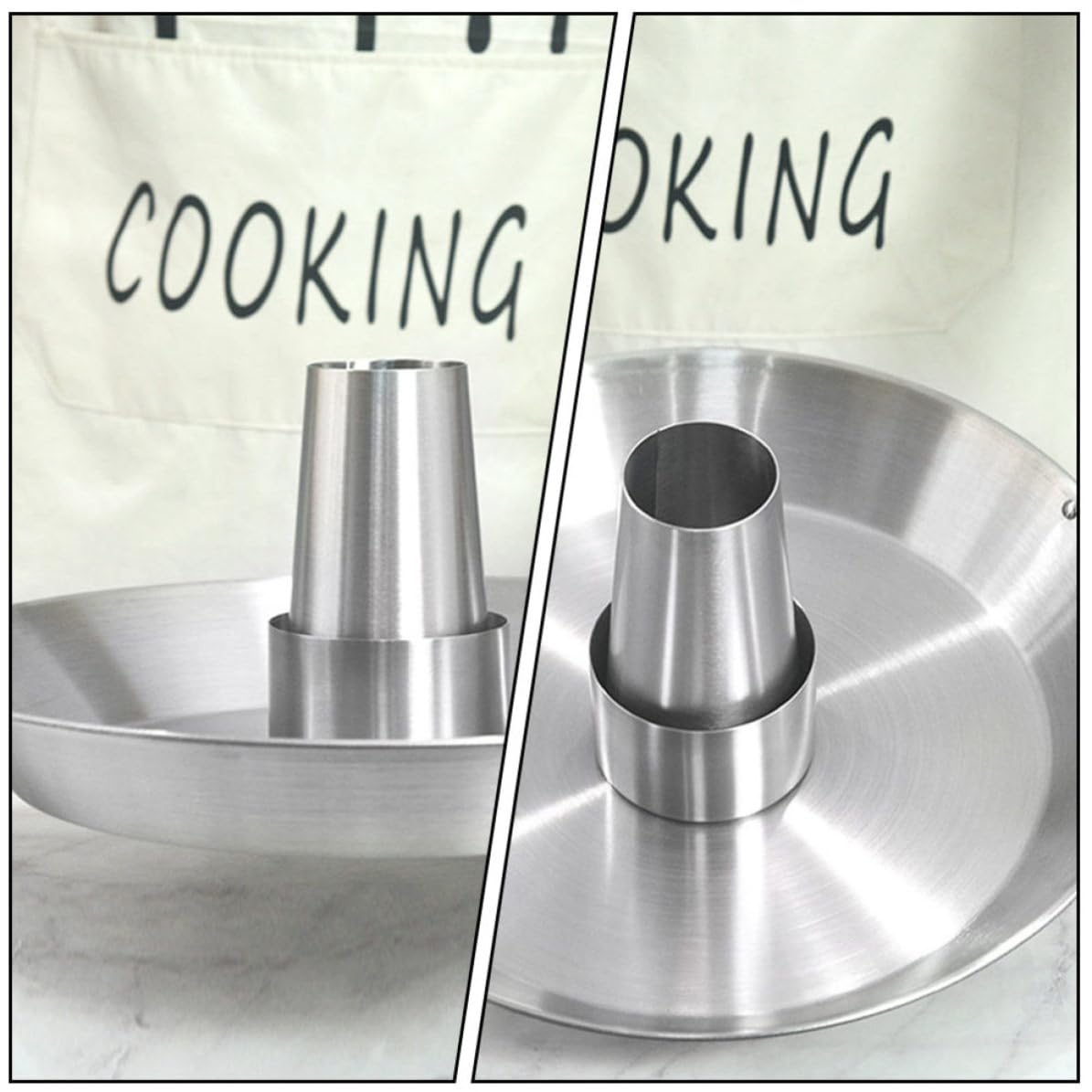 Soporte para Asar Pollo de Acero Inoxidable Diseño de Mango, Multiusos para Barbacoa y Horno, Adecuado para Parrilla y Cocina al Aire Libre