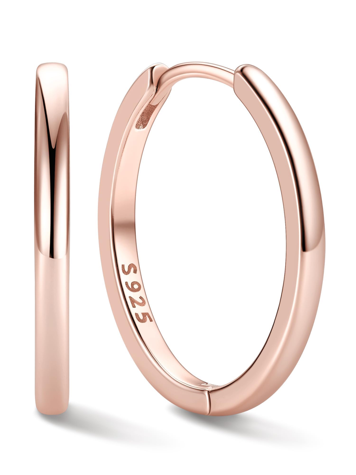 ChicSilver 925 Sterling Silver Huggie Hoop Earrings for Women, 6-20MM Hoops