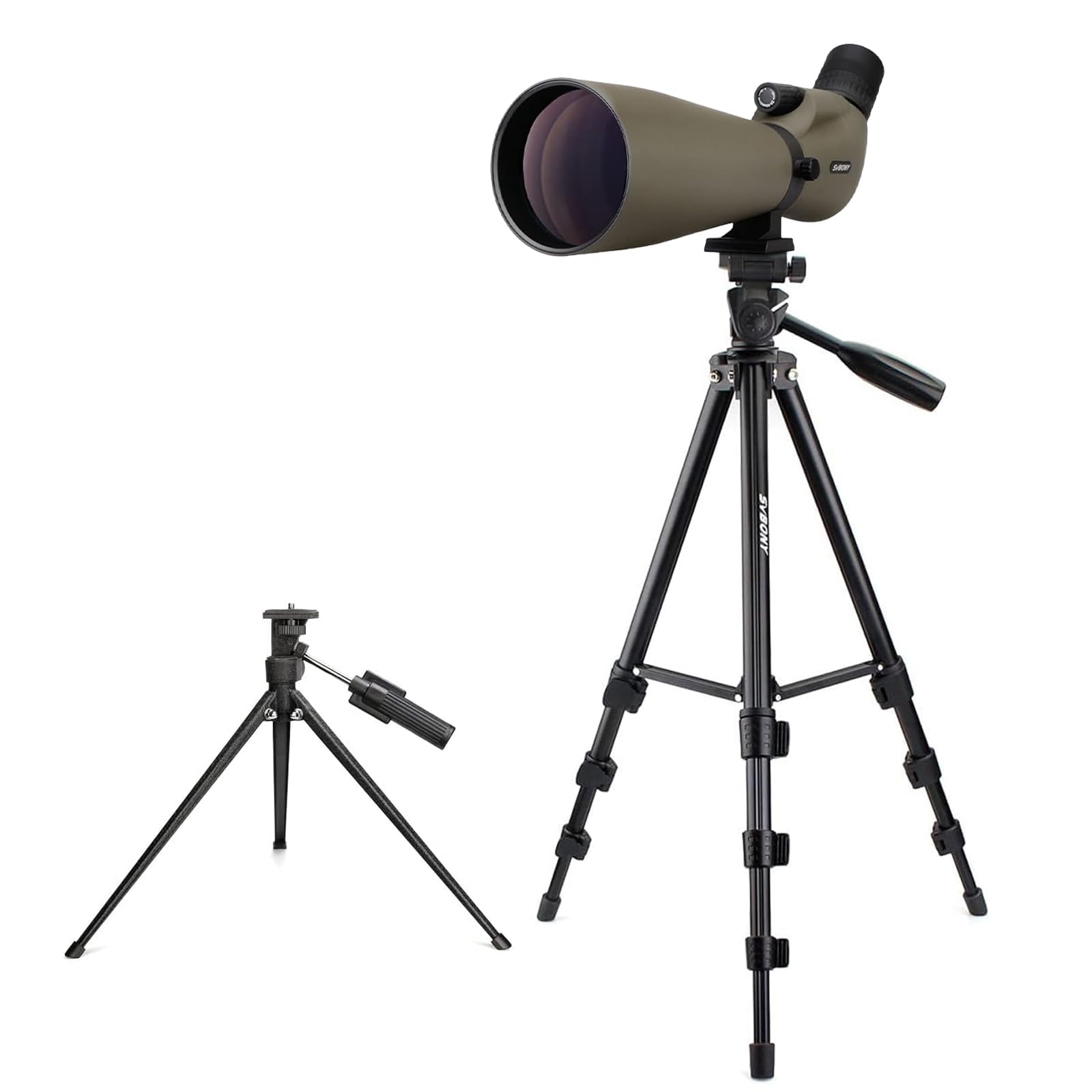 Svbony SV401 Cannocchiali con Doppio Treppiede, HD 20-60X80 Impermeabile Prisma di Porro Oculare Angolato Cannocchiale Monoculare per Tiro Al Bersaglio, Birdwatching