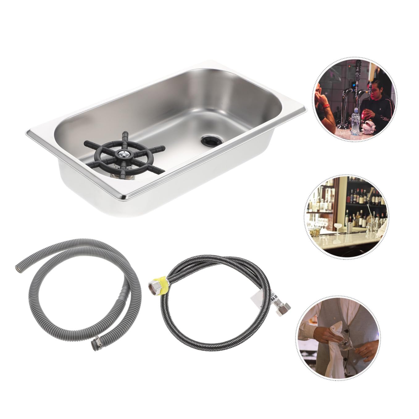 Outanaya Automatischer Barbecherspüler Robuster und Zuverlässiger Glaswasch Spülmaschine aus Edelstahl mit Silikon für Schnellen und Gründlichen Reinigungseinsatz