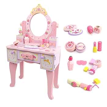 ハンドメイド☆ミニドレッサー Amazon｜42cm ミニ化粧台 女の子用ドレッサー ピンク