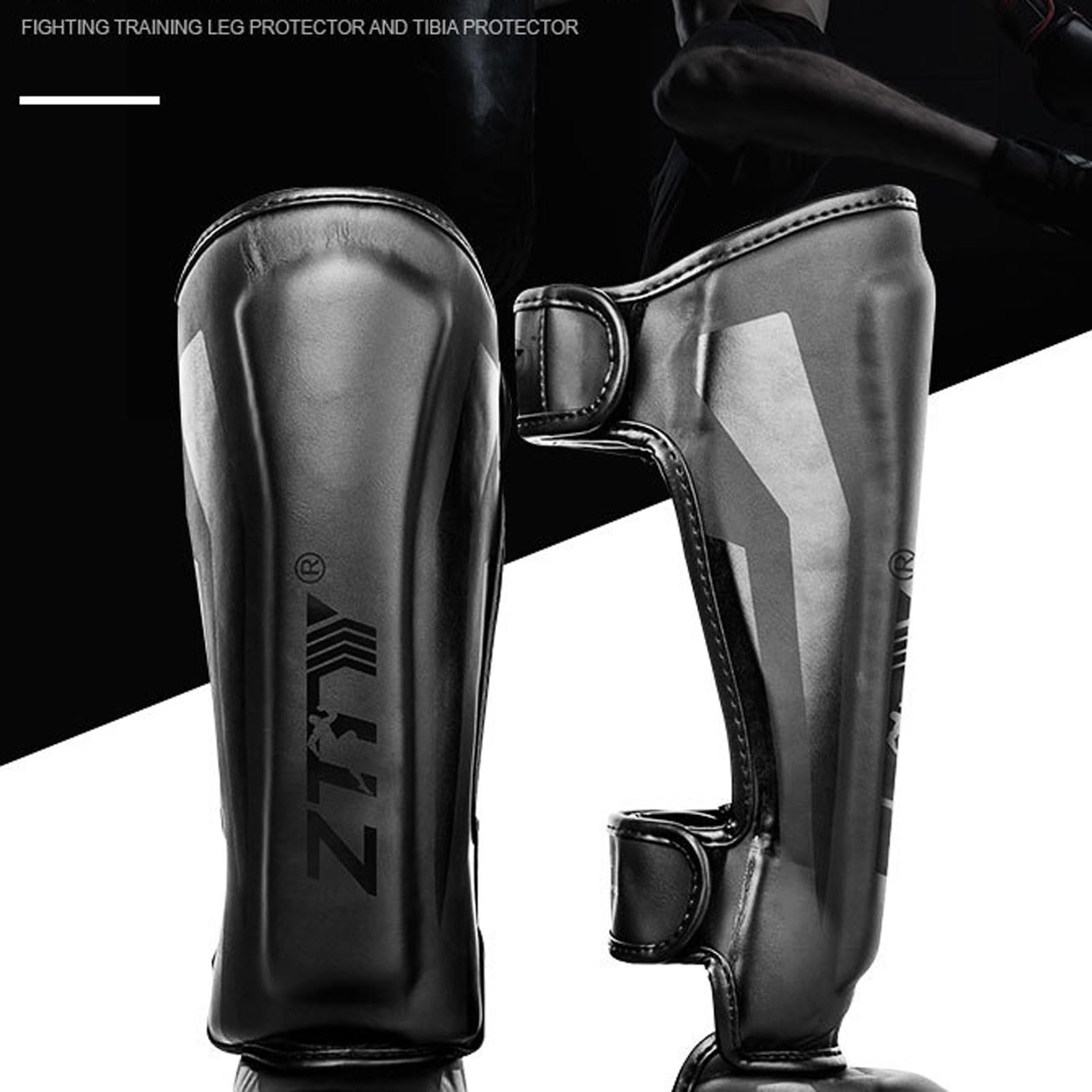 Muay Thai Schienbeinschoner,Standup Schienbeinschoner,Schienbeinschützer Thaiboxen Kampfsport Muay Thai MMA,für ,Martial Arts Schienbeinschoner,Beinschutz mit Ristschutz Schienbeinschoner