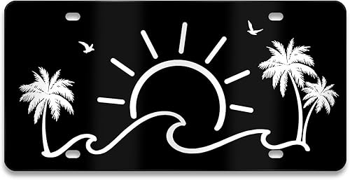 Miniatura 10 de Cubierta de placa de matrícula delantera - Placa de matrícula con bandera estadounidense y águila, placas de matrícula decorativas de aluminio,