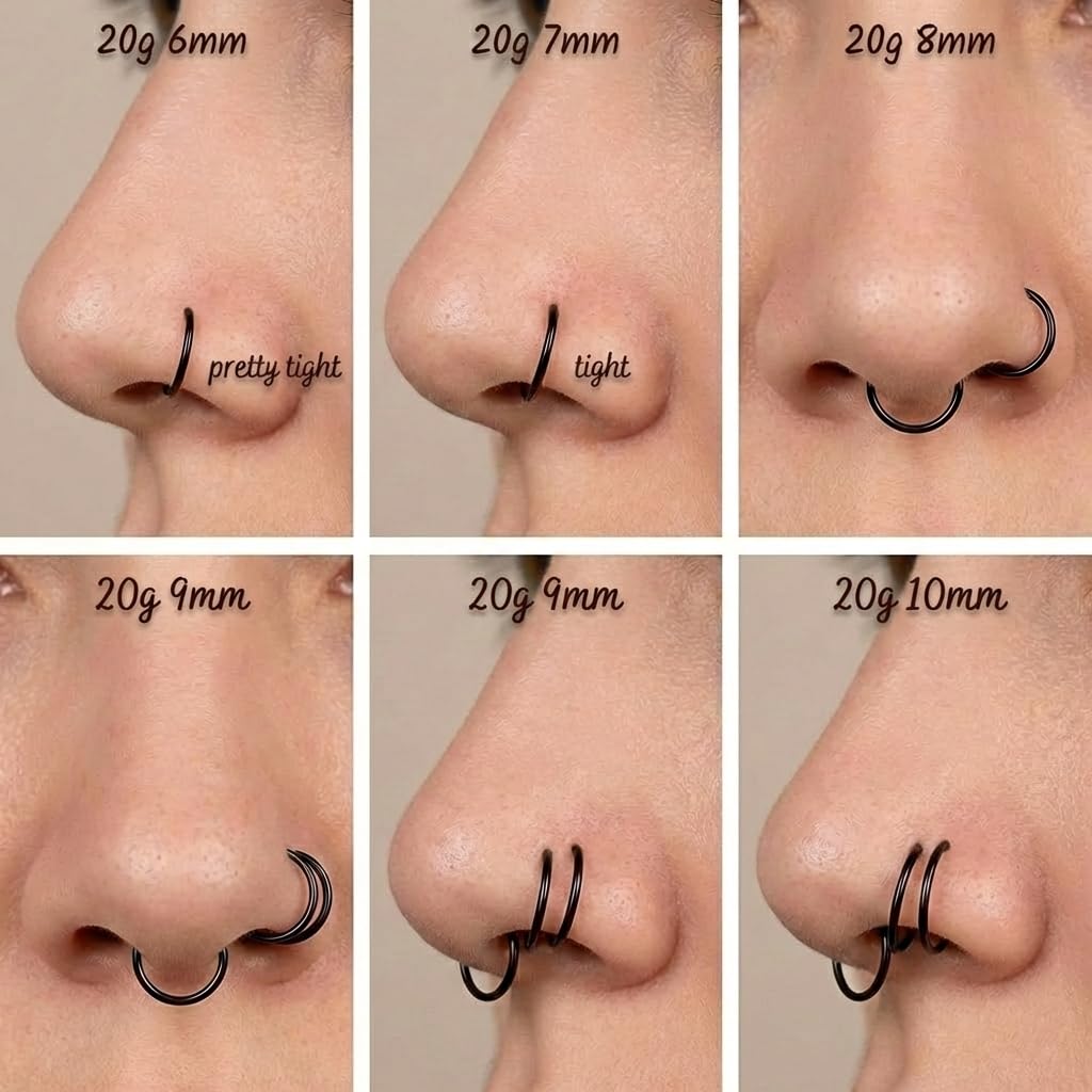 Longita 18G Hinged Clicker Segment Nariz Aros Anillos Acero Inoxidable Hombre Mujer Septum Labio Oreja Tragus Cartilage Helix Conch Piercing Joyería 3 Piezas — view 7