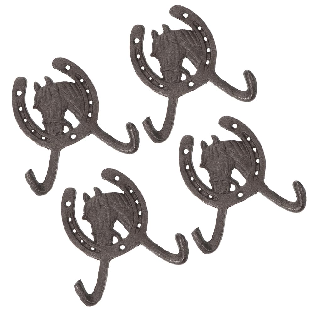 Gancio da Parete Decorativo Ferro Battuto Retrò, 4 Pezzi